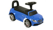 Masinuta copii fara pedale Mercedes Coupe Blue cu muzica si sunete, spatiu pentru depozitarea jucariilor, spatar inalt,  protectie impotriva rasturnarii, inaltime de la sol la sezut 24 cm