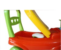 Masinuta copii Ride-On fara pedale Polo red cu spatiu de depozitare sub scaun, spatar detasabil, volan cu claxon - 1