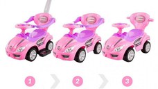 Masinuta copii si bebe NOVOKIDS MegaCar, Cu melodii si lumini, Maner de impins pentru parinti detasabil, Functie trotineta fara pedale, Pentru interi