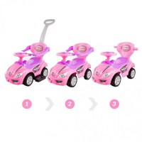 Masinuta copii si bebe NOVOKIDS MegaCar, Cu melodii si lumini, Maner de impins pentru parinti detasabil, Functie trotineta fara pedale, Pentru interi - 1