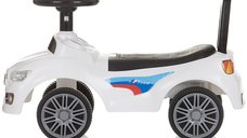 Masinuta de impins Chipolino Sprinter White cu spatiu de depozitare, spatar confortabil si volan cu sunete, greutate admisa 25 kg