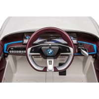 Masinuta electrica 12V cu scaun piele si roti EVA BMW I4 White - 10