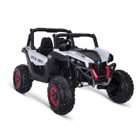 Masinuta electrica copii 4x4 Nichiduta Xtreme Jumper UTV-MX White cu telecomanda 2.4G, 4Motoare 300W, Doua locuri, Roti Eva cu Suspensii, Scaun piele,Acumulator 12V7Ah,Pornire la cheie,Schimbator viteze,Lumini LED,Slow Start - 2