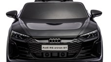 Masinuta electrica pentru copii Audi E-tron GT Black 70W cu licenta, Oglinzi retrovizoare, Roti din spuma Eva,Lumini LED,Centura de siguranta,Sistem troller pentru tractare,Mufa MP3,slot USB,Card microSD,Bluetooth