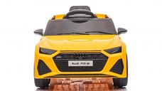 Masinuta electrica pentru copii Audi RS6 Yellow cu roti EVA 70W, telecomanda, pornire la buton, roti Eva si scaun piele