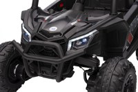 Masinuta electrica pentru copii Buggy Madman UTV-MX Black, 4 motoare 35W, baterie 12V10Ah, telecomanda 2.4 GHz, roti spuma EVA 24x10 cm, sarcina maxima 30 kg, scaun piele ecologica, deschidere usi, MP3, USB, Bluetooth - 8