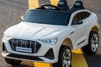 Masinuta electrica pentru copii cu licenta Audi E-Tron Sportback White cu telecomanda 2.4G, acumulator 12V4.5Ah,motoare 80w,lumini led,muzica,pornire la buton,usi cu deschidere,mp3usb,functie swing,3 viteze din telecomanda - 2