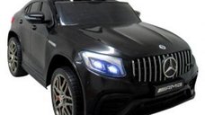 Masinuta electrica pentru copii Mercedes AMG GLC 63S R-Sport 3-6 ani negru 180W cu telecomanda, 4 x 4, roti EVA, scaun piele, pornire lenta, lumini si deschidere usi