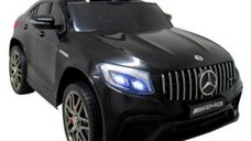 Masinuta electrica pentru copii Mercedes AMG GLC 63S R-Sport 3-6 ani negru 180W cu telecomanda, 4 x 4, roti EVA, scaun piele, pornire lenta, lumini si deschidere usi