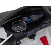 Masinuta electrica pentru copii Mercedes Benz AMG EQA alb 70W cu telecomanda, sunete, suspensii, lumini, scaun piele si roti din spuma Eva - 10