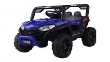 Masinuta electrica pentru copii Novokids Buggy Mini UTV cu faruri luminoase, telecomanda, 3-6 ani , max 30 kg, 3 viteze, model Offroad Albastru