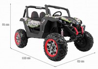Masinuta electrica pentru copii Novokids Buggy UTV, 2 locuri, faruri luminoase, roti din cauciuc EVA, max 50 kg , 2 baterii de 12V, Mp3USB, 2 viteze, model Offroad, Camouflage - 1