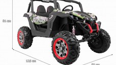Masinuta electrica pentru copii Novokids Buggy UTV, 2 locuri, faruri luminoase, roti din cauciuc EVA, max 50 kg , 2 baterii de 12V, Mp3USB, 2 viteze, model Offroad, Camouflage