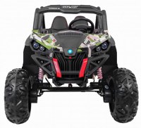 Masinuta electrica pentru copii Novokids Buggy UTV, 2 locuri, faruri luminoase, roti din cauciuc EVA, max 50 kg , 2 baterii de 12V, Mp3USB, 2 viteze, model Offroad, Camouflage - 2