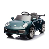 Masinuta electrica pentru copii Porsche RUF CTR3 Dark Green 70w cu licenta,echipare premium,roti EVA,scaun din piele,oglinzi retrovizoare,lumini LED,muzica,bluetoothUSB,suspensii,cod QR video asamblare,afisaj baterie,Eleron - 1