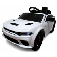 Masinuta electrica pentru copii SRT R-Sport Dodge 1-5 ani alb 90W cu telecomanda, roti EVA, pornire lenta, scaun piele, Mp3 si Usb, 107x68x53 cm - 5