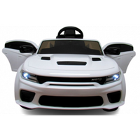 Masinuta electrica pentru copii SRT R-Sport Dodge 1-5 ani alb 90W cu telecomanda, roti EVA, pornire lenta, scaun piele, Mp3 si Usb, 107x68x53 cm - 2