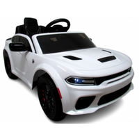 Masinuta electrica pentru copii SRT R-Sport Dodge 1-5 ani alb 90W cu telecomanda, roti EVA, pornire lenta, scaun piele, Mp3 si Usb, 107x68x53 cm - 3