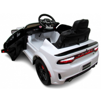 Masinuta electrica pentru copii SRT R-Sport Dodge 1-5 ani alb 90W cu telecomanda, roti EVA, pornire lenta, scaun piele, Mp3 si Usb, 107x68x53 cm - 4