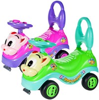 Masinuta fara pedale Ride-on Malplay Kitty Pink cu spatar inalt, volan cu claxon, sistem antirasturnare de la 18 luni pana la 27 kg - 1