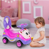 Masinuta fara pedale Ride-on Malplay Kitty Pink cu spatar inalt, volan cu claxon, sistem antirasturnare de la 18 luni pana la 27 kg - 5