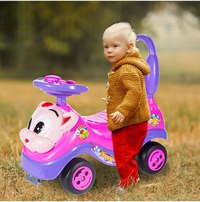 Masinuta fara pedale Ride-on Malplay Kitty Pink cu spatar inalt, volan cu claxon, sistem antirasturnare de la 18 luni pana la 27 kg - 7