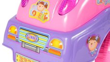 Masinuta fara pedale Ride-On Malplaycu Pink Butterfly cu 17 melodii, spatar inalt, spatiu depozitare, greutate maxima admisa 20 kg