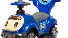 Masinuta pentru copii Novokids BabyCar Albastru cu Melodii, Lumini, Maner de impins pentru parinti detasabil si bara de protectie, Spatiu depozitare, Greutate admisa 25 kg