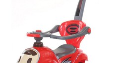 Masinuta pentru copii Novokids BabyCar Rosu cu Melodii, Lumini, Maner de impins pentru parinti detasabil si bara de protectie, Spatiu depozitare, Greutate admisa 25 kg