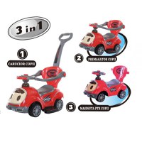 Masinuta pentru copii Novokids BabyCar Rosu cu Melodii, Lumini, Maner de impins pentru parinti detasabil si bara de protectie, Spatiu depozitare, Greutate admisa 25 kg - 2