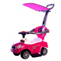 Masinuta pentru copii Novokids Mega Car Plus Roz cu Melodii, Maner si Copertina detasabile, Greutate admisa 20kg - 2