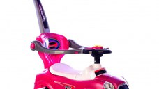 Masinuta pentru copii Novokids Mega Car Plus Roz cu Melodii, Maner si Copertina detasabile, Greutate admisa 20kg