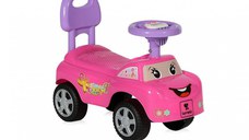 Masinuta pentru copii Ride-On fara pedale Lorelli My Friend Pink muzicala, spatar inalt, protectie impotriva rasturnarii, lumini