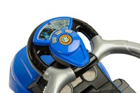 Masinuta Ride On fara pedale 3in1 Toyz Sport Car Blue cu maner parental,bara de protectie detasabila,volan cu sunete si lumini,Ssatiu de depozitare,sistem antirasturnare,Spatar inalt,suport picioare,recomandata de la 12 luni - 6
