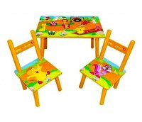 Masuta copii din MDF cu doua scaune Novokids My first table, dimensiuni 59X39X40, suprafata lucioasa, Portocaliu - 3