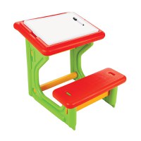 Masuta de studiu cu bancuta pentru copii Pilsan Study Desk Red,din plastic rezistent,margini rotunjite,bancuta cu suport pentru picioare,spatiu de depozitare sub masuta si suprafata pe care se poate scrie - 2