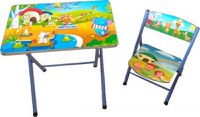 Masuta pentru copii Novokids My first folding table Albastru din MDF, pliabila, dimensiuni 60X40X56 cm, 2 nivele de inaltime, suprafata lucioasa - 4
