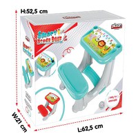 Masuta pupitru pentru studiu si desen Pilsan Smart Study Desk Green cu bancuta si suport picioare,realizat din plastic rezistent,margini rotunjite - 1