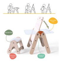 Masuta si tabla 2 in 1 cu scaunel Massam MDF MamaToyz - 2