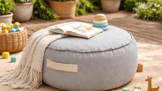 MeowBaby Outzy Rotund Bean Bag Premium FeatherFog Gray