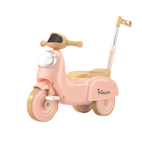 Motocicleta cu pedale pentru copii Nichiduta 3in1 Fast Pink cu maner parental detasabil,far cu lumina LED,muzica,spatiu de depozitare,structura stabila,sistem antirasturnare,roti rezistente,unghi de viraj limitat - 1