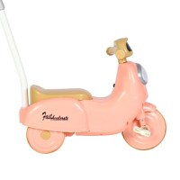 Motocicleta cu pedale pentru copii Nichiduta 3in1 Fast Pink cu maner parental detasabil,far cu lumina LED,muzica,spatiu de depozitare,structura stabila,sistem antirasturnare,roti rezistente,unghi de viraj limitat - 3