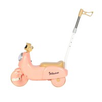 Motocicleta cu pedale pentru copii Nichiduta 3in1 Fast Pink cu maner parental detasabil,far cu lumina LED,muzica,spatiu de depozitare,structura stabila,sistem antirasturnare,roti rezistente,unghi de viraj limitat - 4