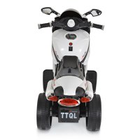 Motocicleta electrica pentru copii 6V7Ah,roti rezistente,oglinzi retrovizoare,lumini LED,muzica,mufa MP3,USB Moni Comet White - 3