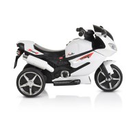 Motocicleta electrica pentru copii 6V7Ah,roti rezistente,oglinzi retrovizoare,lumini LED,muzica,mufa MP3,USB Moni Comet White - 4