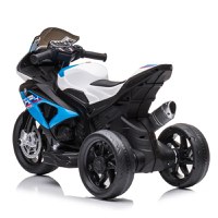 Motocicleta electrica pentru copii BMW HP4, 84x55x42 cm, varsta 2-5 ani, roti si scaun din plastic, putere 60W - Albastru - 2