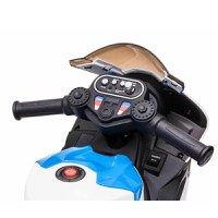 Motocicleta electrica pentru copii BMW HP4, 84x55x42 cm, varsta 2-5 ani, roti si scaun din plastic, putere 60W - Albastru - 3