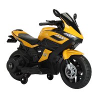 Motocicleta electrica pentru copii Nichiduta Storm Yellow cu 2 motoare x 38w,scaun confortabil din piele ecologica,roti ajutatoare,oglinzi retrovizoare,lumini LED,muzica,pornire la buton,suport picioare,manere ergonomice - 4