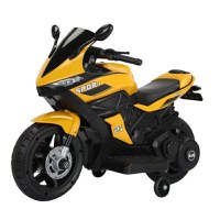Motocicleta electrica pentru copii Nichiduta Storm Yellow cu 2 motoare x 38w,scaun confortabil din piele ecologica,roti ajutatoare,oglinzi retrovizoare,lumini LED,muzica,pornire la buton,suport picioare,manere ergonomice - 3