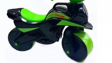 Motocicleta fara pedale pentru copii Music 013959, verde si negru, cu efecte sonore